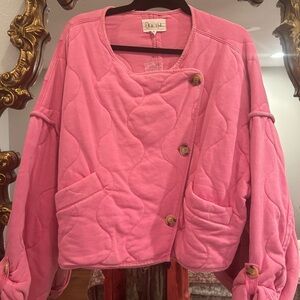 NEW OLI & HALI bohemian bliss quilted cropped jacket in pink